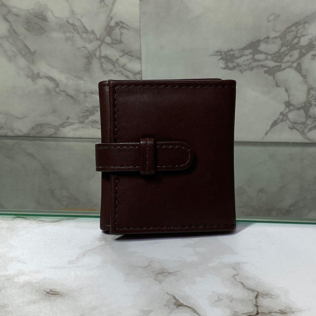 美品 COACH コーチ 三つ折 フォトフレーム ブラウン レザー 本革 ミニ 4,600円