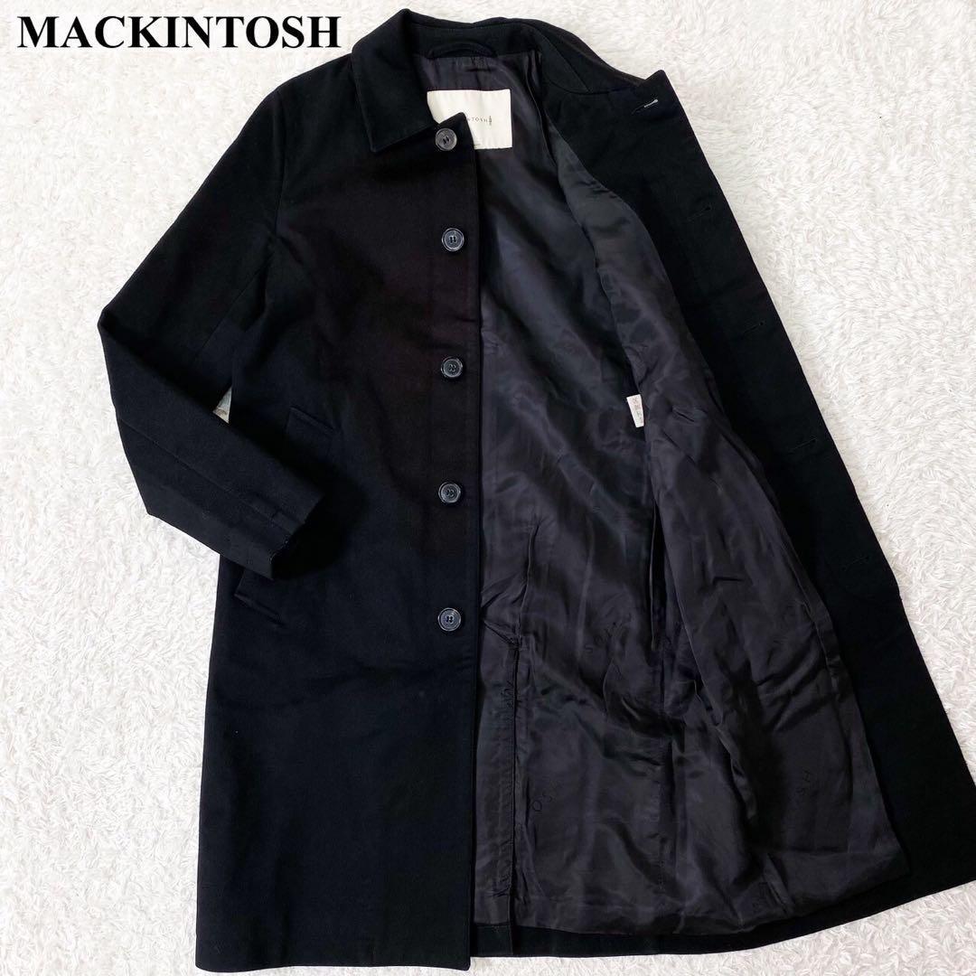 【訳あり】MACKINTOSH マッキントッシュ ステンカラーコート 黒 34