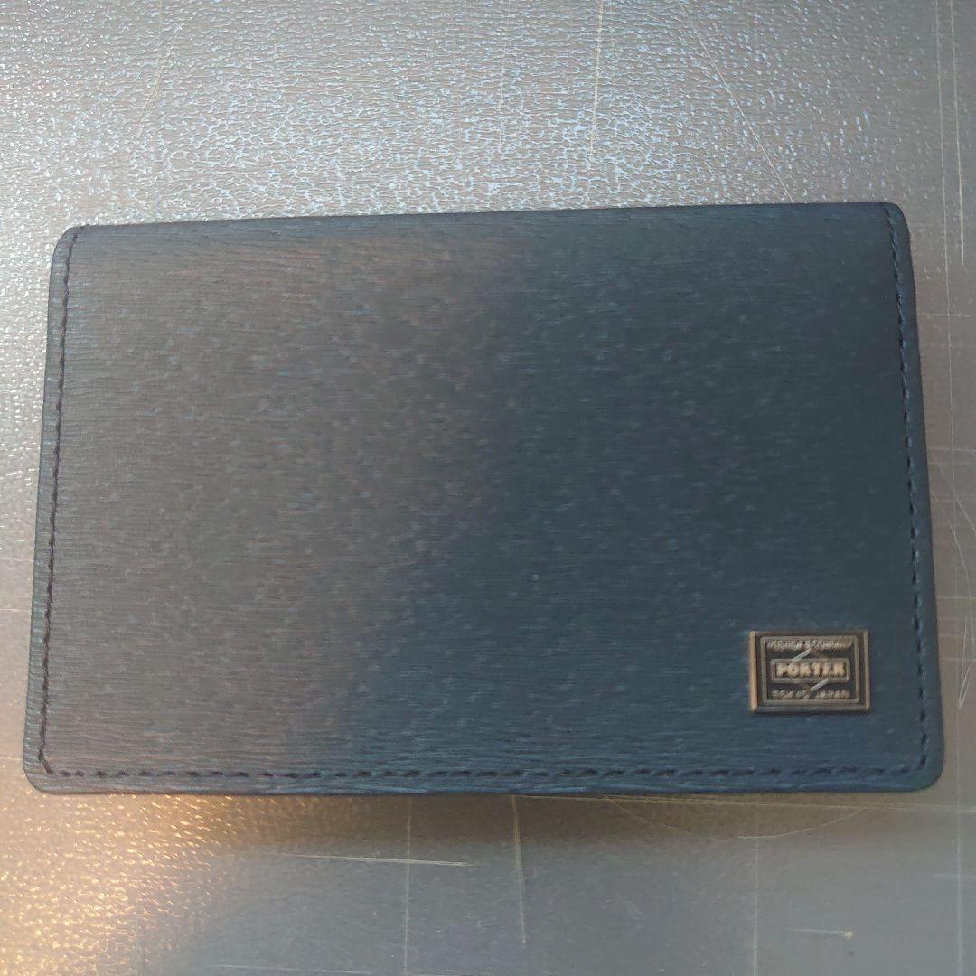 とんこっつぁんPORTER ネイビー レザー 名刺入れ