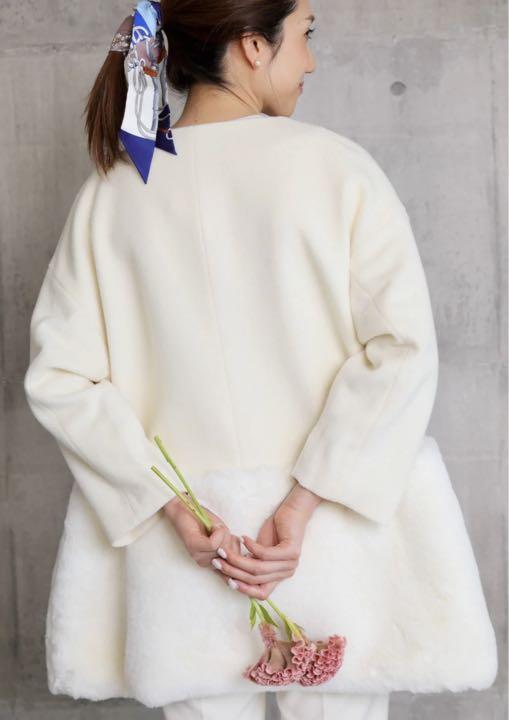 m 様 専用】em.裾ファーコート White エムドット 売れ筋商品 www