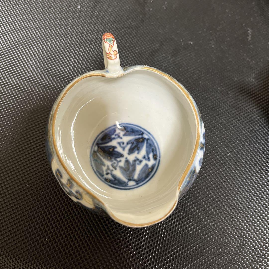 骨董屋専用　九谷焼金彩福在銘茶器セット明治時代共箱