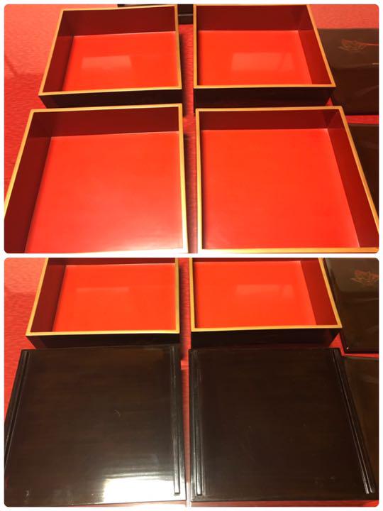 ブラック系最終決算 熨斗蒔絵 4段重箱 時代 ※共箱無し 正月 季節/年中 ...