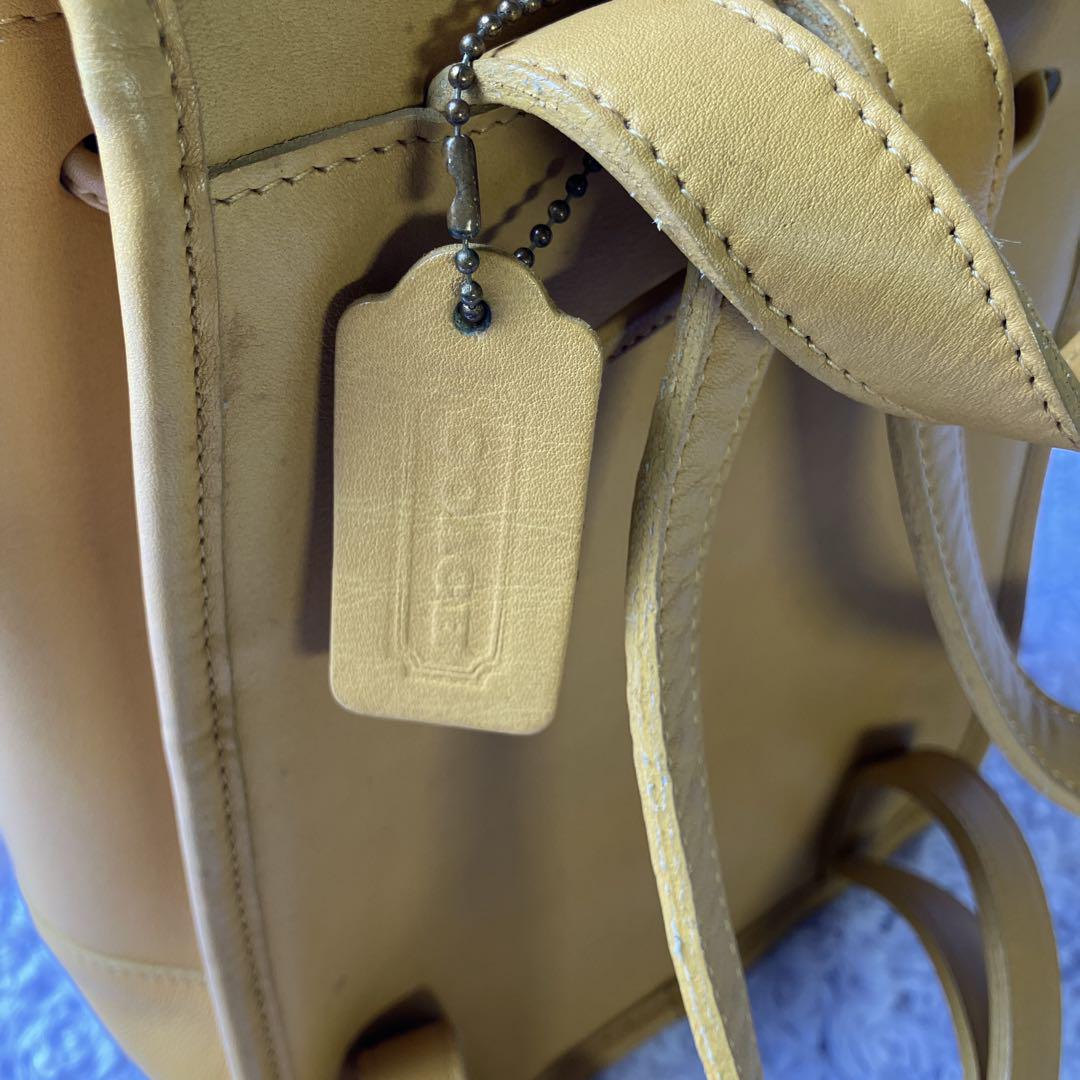 【海外輸入】 Coach Vintage レア リュック オールドコーチ USA 黄色 バッグ