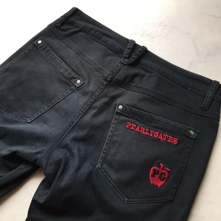 ⛳️並品レディースM ストレッチロングパンツ りんご刺繍 E2XGP-m79483678373 パーリーゲイツ ゴルフ 豊富な新作