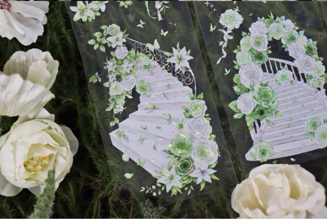 2943 贝壳光 6cm×5m 花梯 海外マスキングテープ