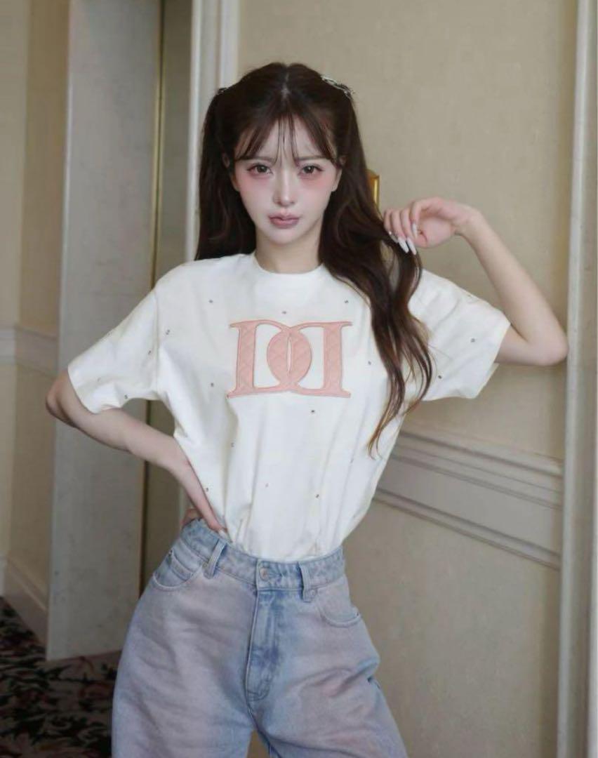 【即日発送】Darich ダーリッチ キルティングアップリケビジューTシャツ darich ダーリッチ キルティングアップリケビジューTシャツ