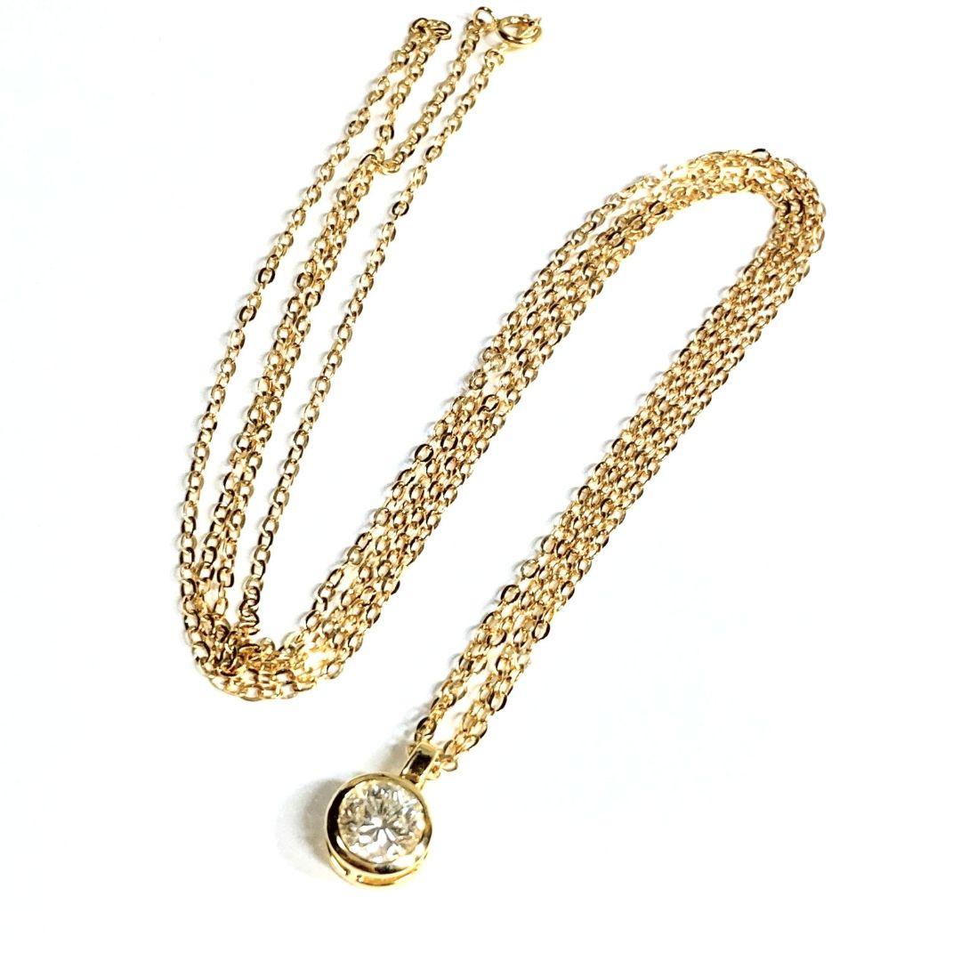 大粒♡1.274カラット♡素晴らしい煌めき♡k18♡覆輪♡ダイヤモンドネックレス 大粒♡1.274カラット♡素晴らしい煌めき♡k18♡覆輪♡ダイヤモンドネックレス