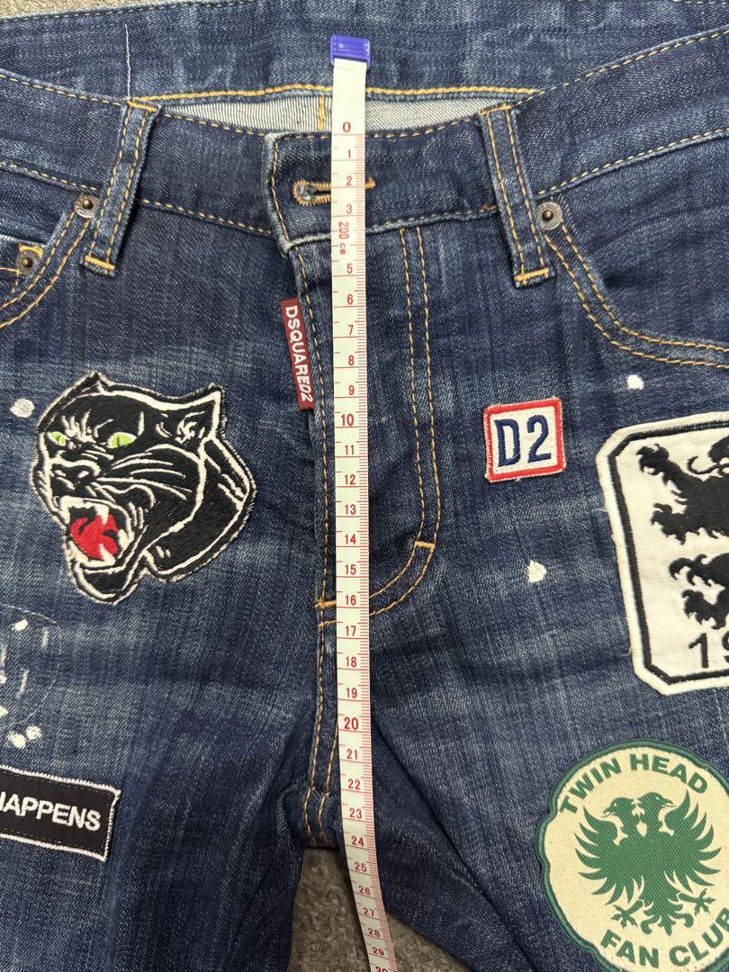 DSQUARED2 36 ワッペン ダメージデニム