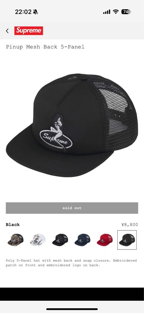 Supreme Pinup Mesh Back 5-Panel 