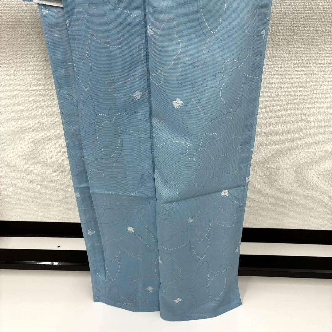 夏着物 洗える着物 絽 蝶々 裄66 可愛いデザイン 着物 化繊T-7731 夏着物 洗える着物 絽 蝶々 裄66 可愛いデザイン 着物 化繊T
