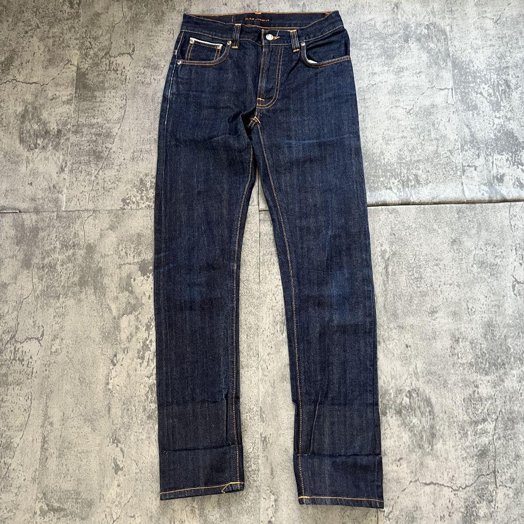 良品【ヌーディージーンズ】（W29L32） thin finn イタリア製 赤耳