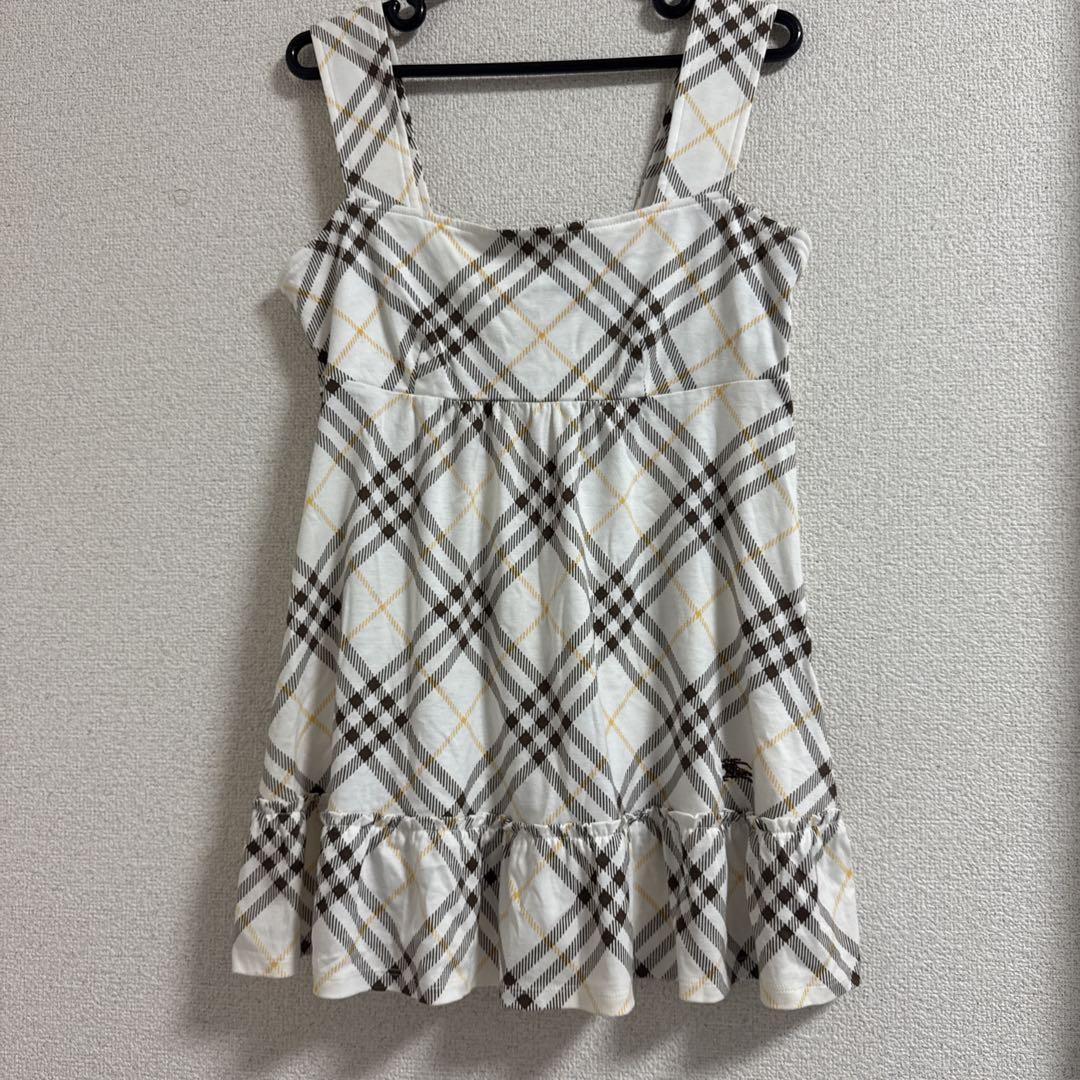 【値下げ】Burberry チェック柄 ノースリーブワンピース 140 10Y バーバリー ノースリーブワンピース ノバチェック フレア 140