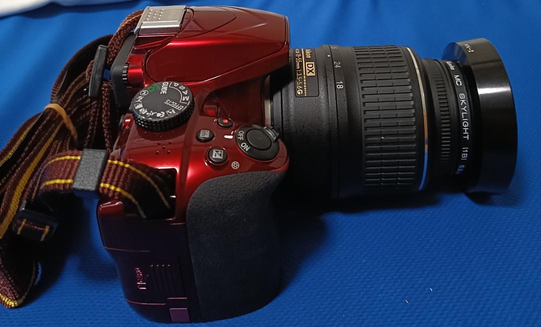 ’16年名機 デジタル nikon D3400 レッド ショット44枚 64GB