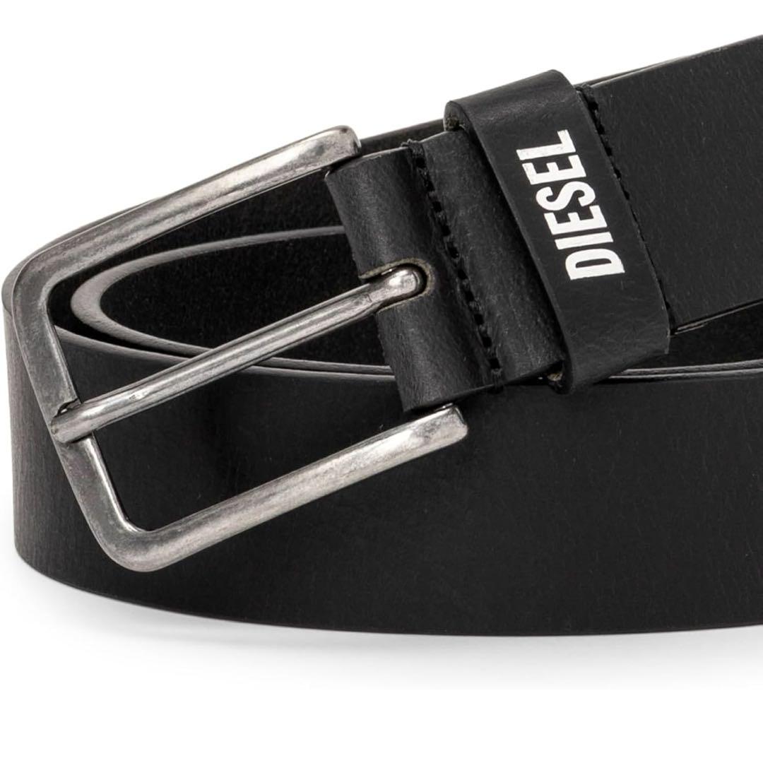 【新品】DIESEL ブラックレザーベルト　正規品　タグ付き