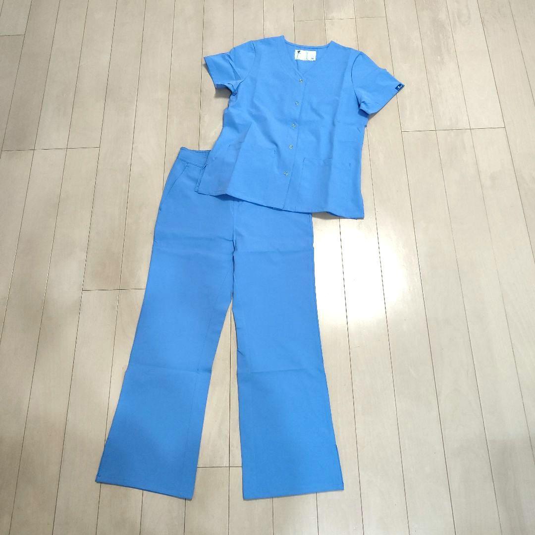 新品医療スクラブ医療ユニフォーム上下セット（半袖：M、パンツ：L）
