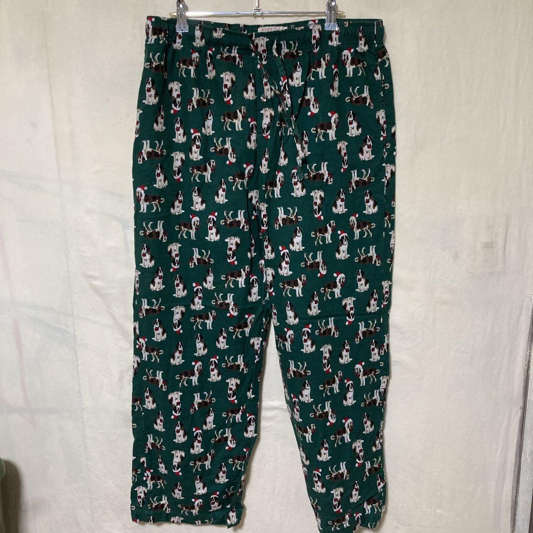 dog 犬　総柄　サンタ　vintage パジャマ　スリープウェア　あのちゃん