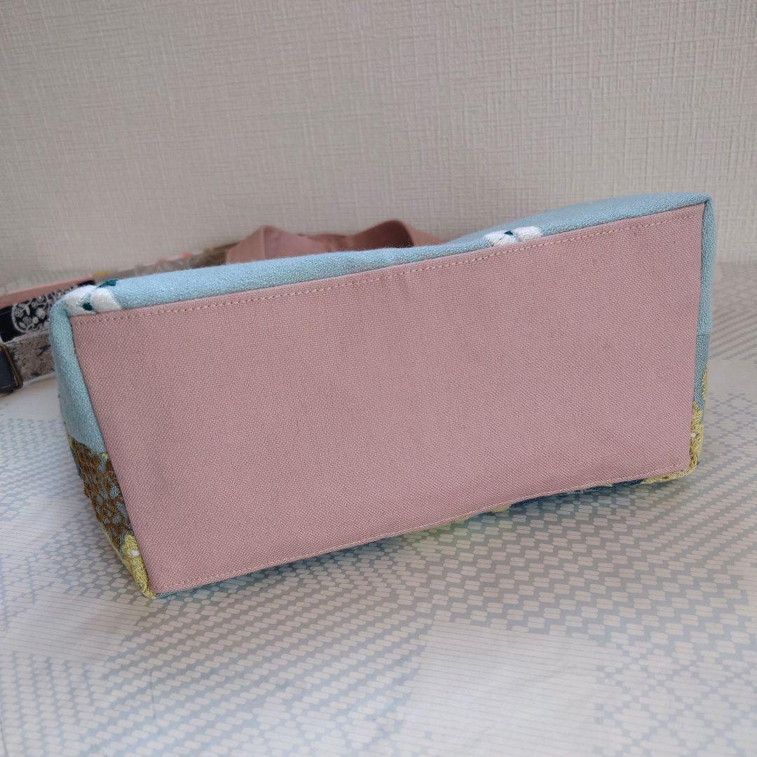 ミナペルホネン　ハンドメイド　トートバッグ　ショルダーバック　ストラップ付き