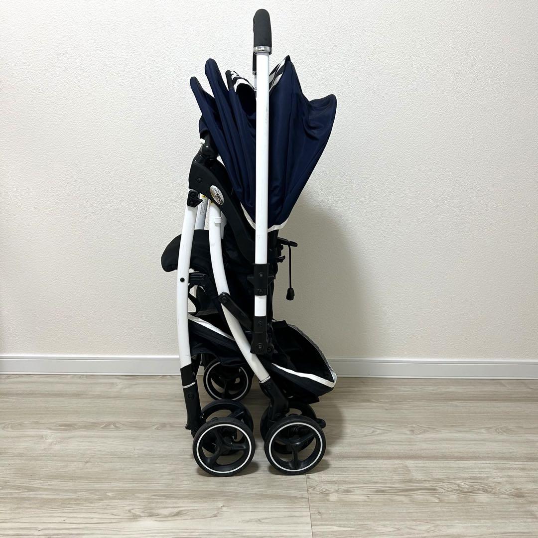 【美品】Aprica ラクーナエアーAB 軽量オート4輪両対面ベビーカー