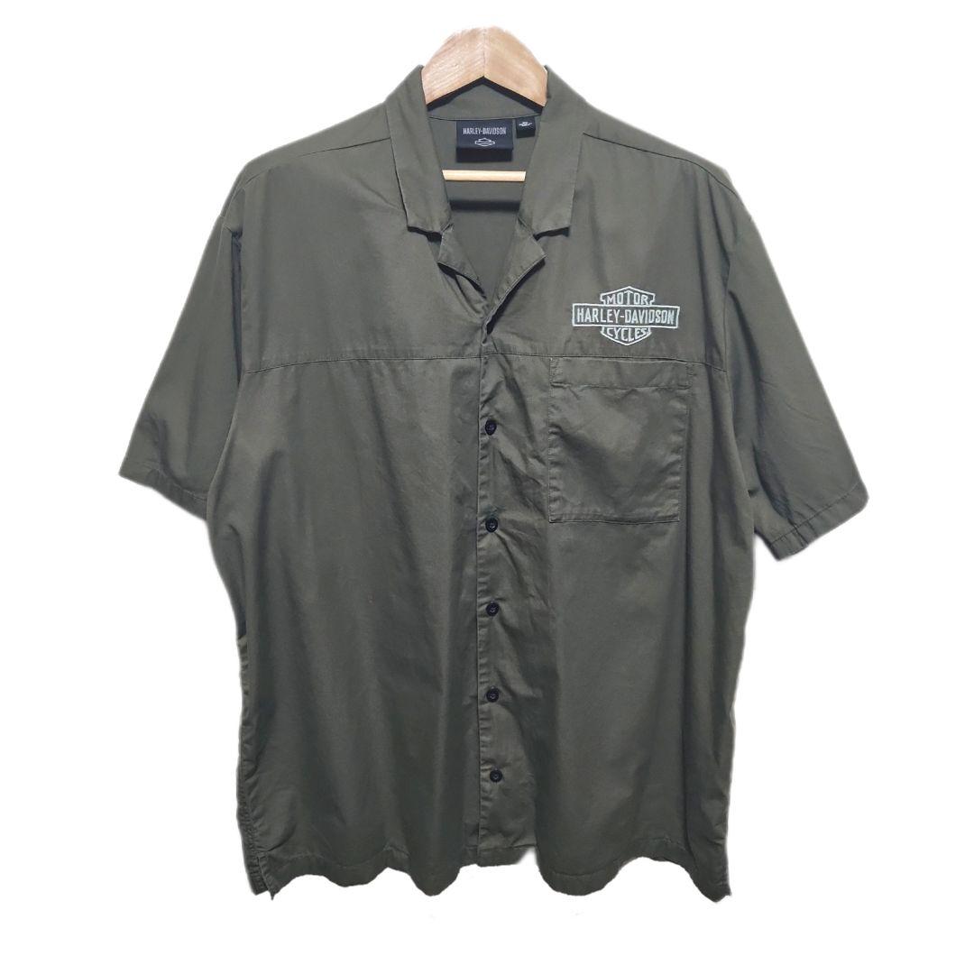 HARLEY-DAVIDSON 半袖シャツ メンズ 2XLサイズ オリーブ