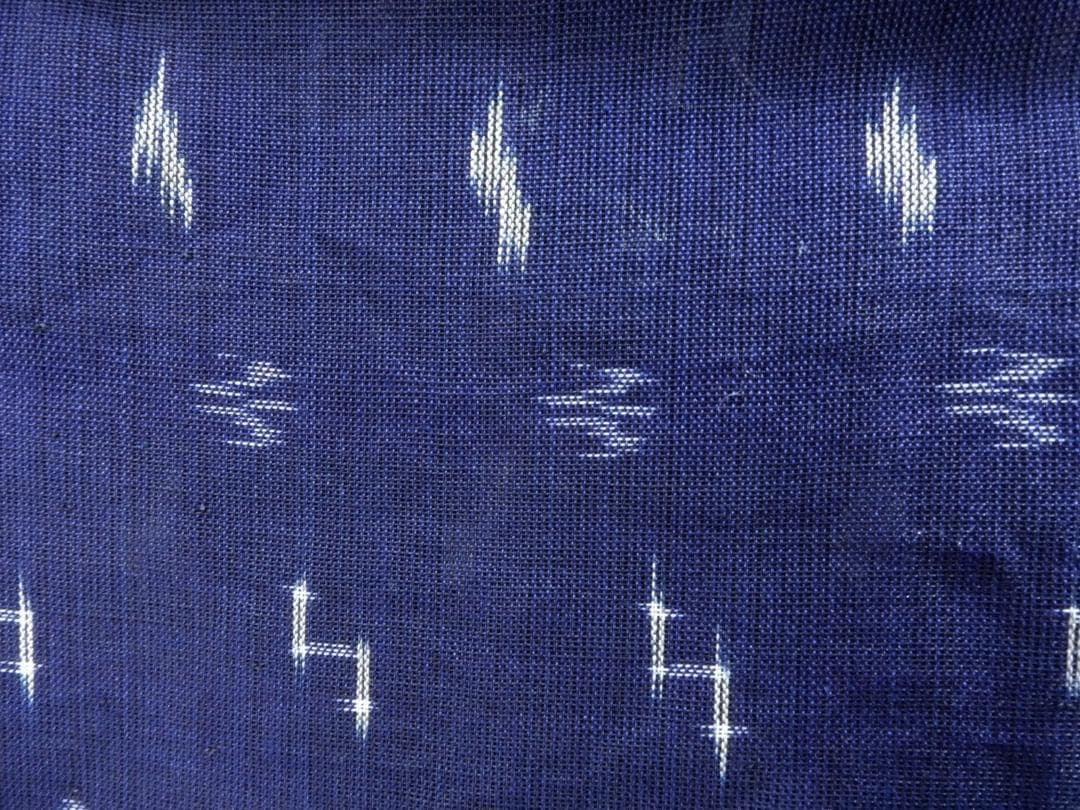 麻地・琉球絣単衣着物・苧麻・手織り・燕模様・Sサイズ