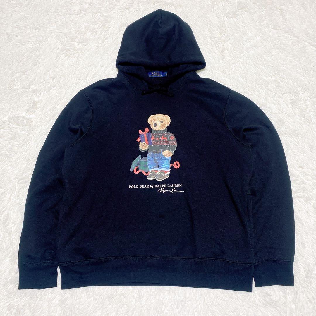 未使用級✨現行QRタグポロラルフローレン ポロベアプルオーバーパーカーフーディL