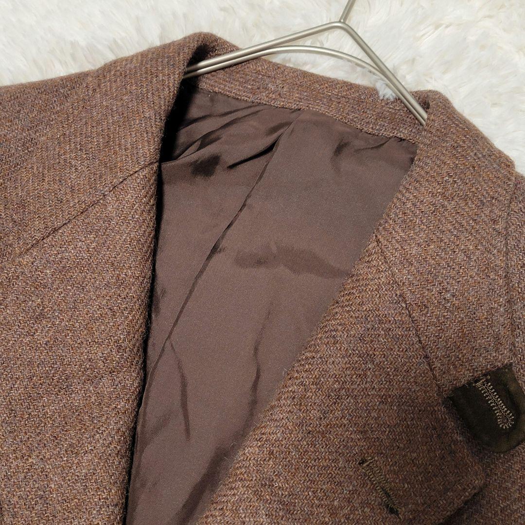 VAN JACKET テーラードジャケット ツイード 胡桃ボタン エルボー