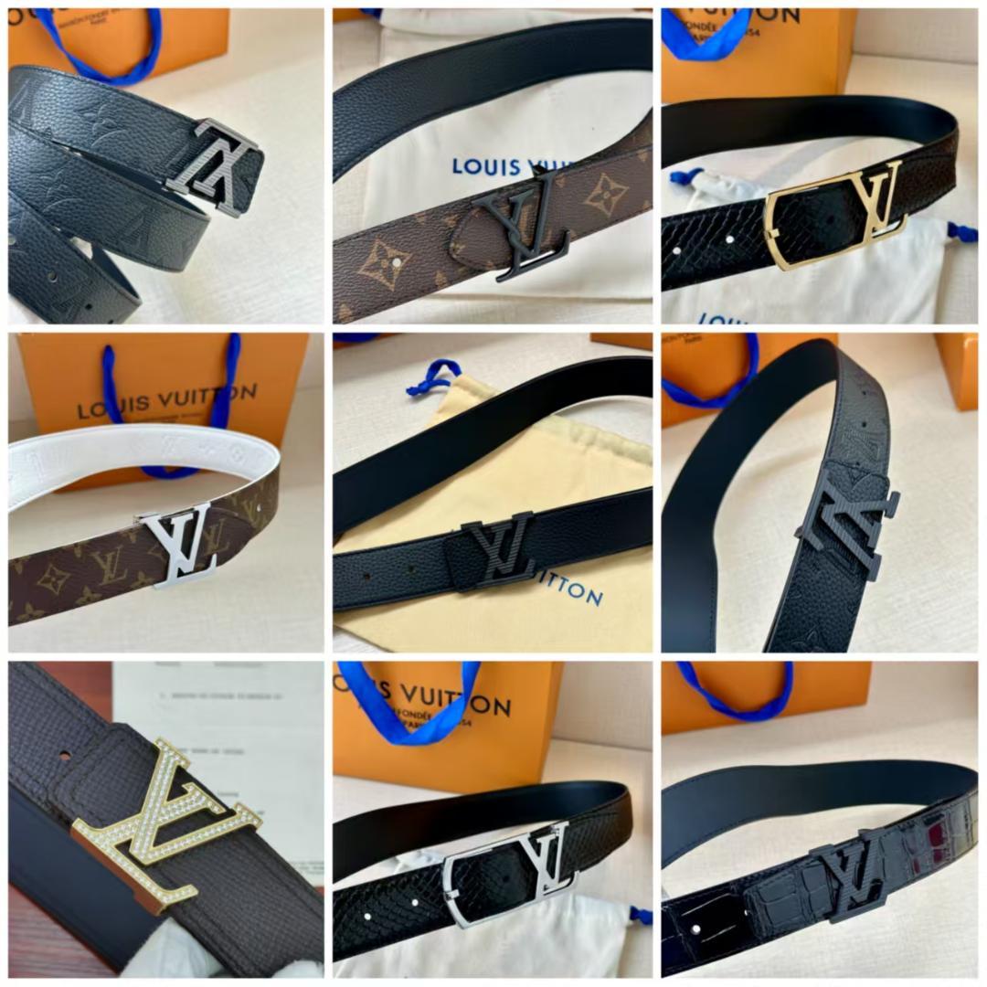 LOUIS VUITTON】ヴィトン トリヨンレザー 本革ベルト メンズ 無地