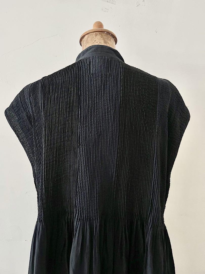 maison de soil ~80's LINEN PATCH WORK (CHARCOAL & SMOKE GREY