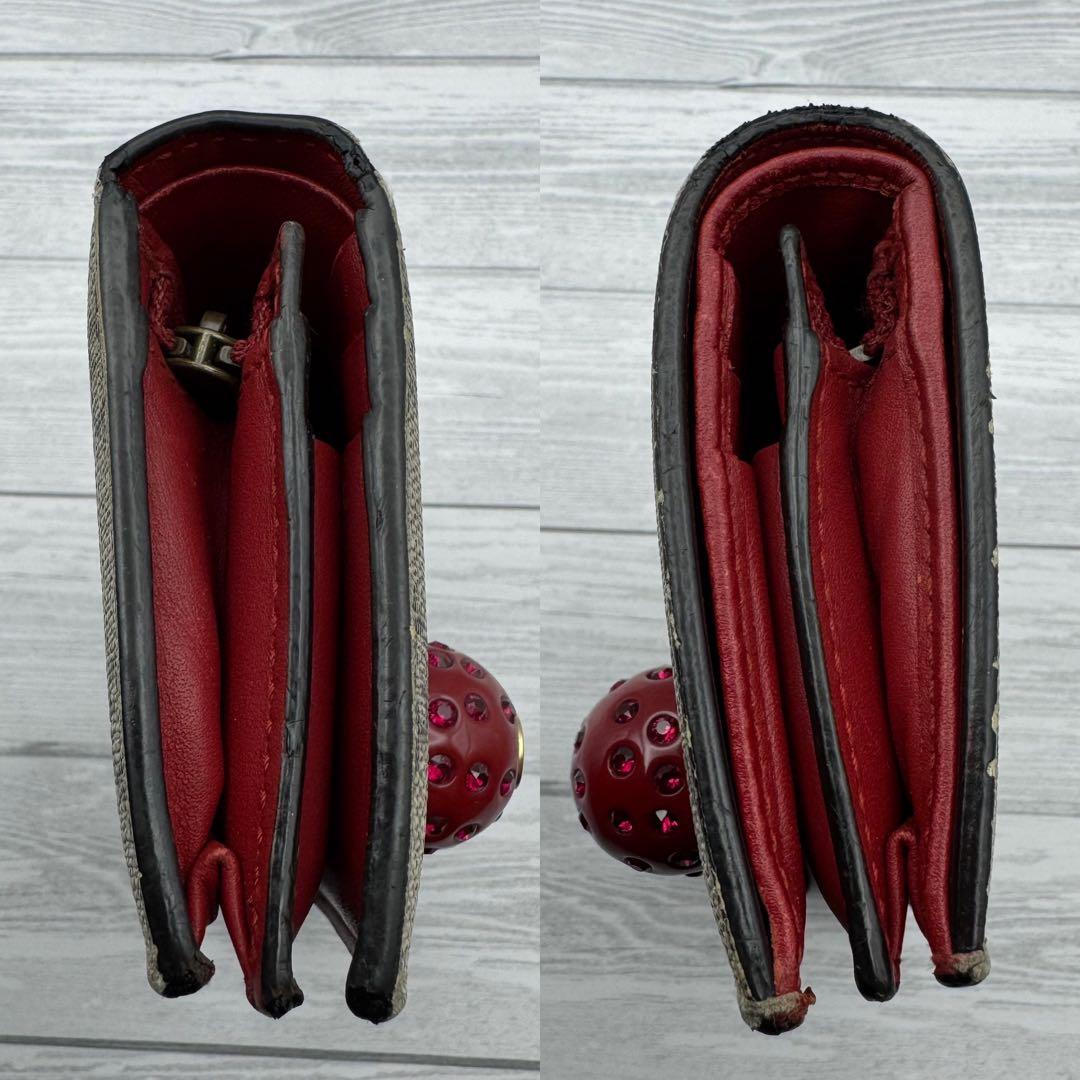 ☆HANA☆✨GUCCI 二つ折り財布 GG チェリー インターロッキング 美品】 GUCCI インターロッキング GG チェリー 二つ折り財布 PVC