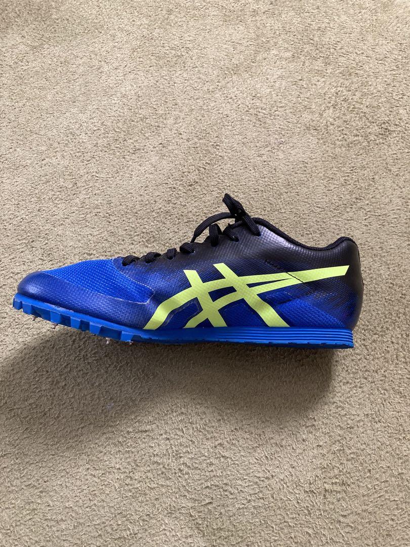 ASICSスパイクシューズ ブルー×蛍光イエロー 25.5センチ メンズ 美品