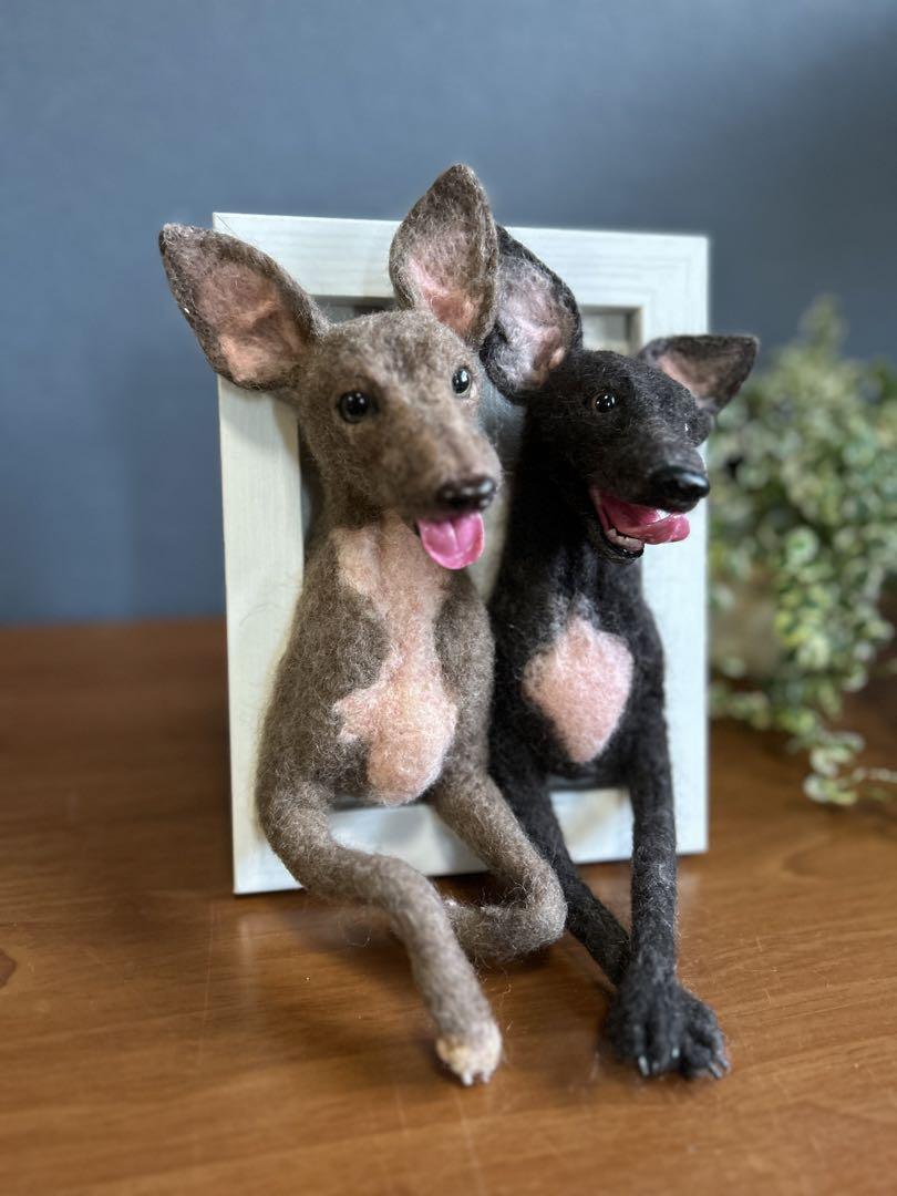 nana 様　羊毛フェルト犬　オーダー　フレーム入り