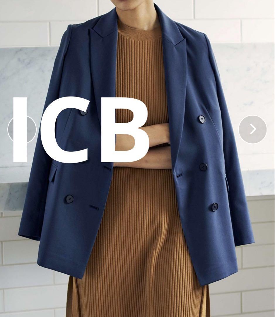 美品　ICB 【洗える】 リブ スリーブレススリットチュニック　S