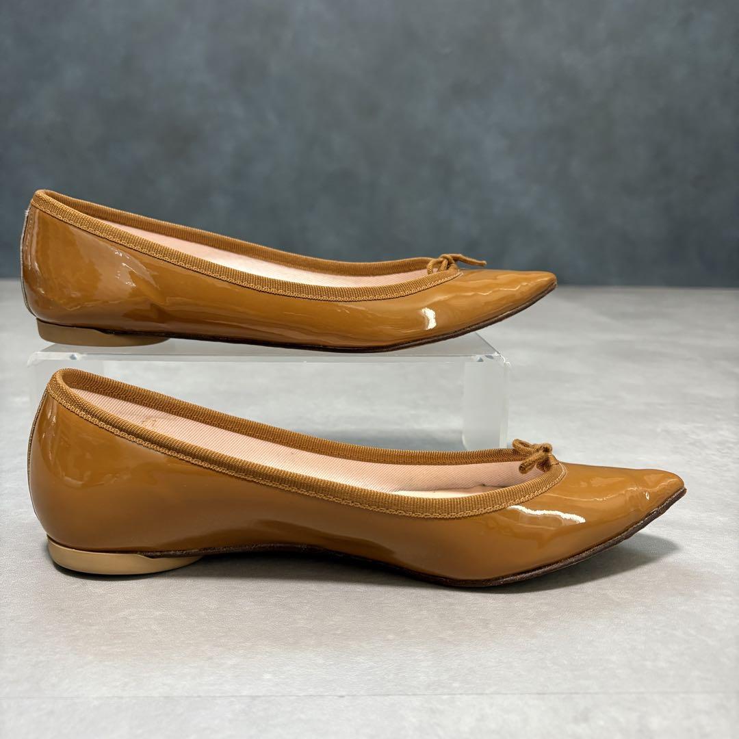 Repetto ロンハーマン別注 エナメル ポインテッドトゥ フラットシューズ