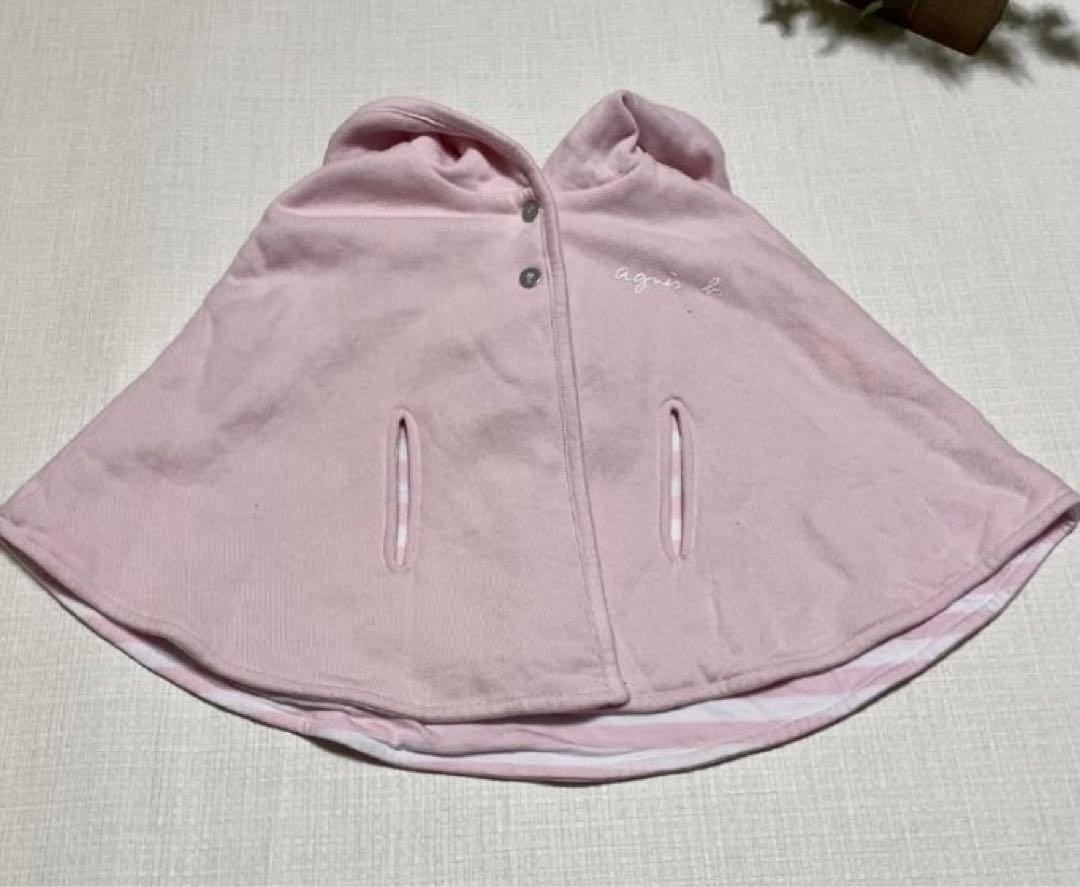 超美品★アニエスベー★ベビーポンチョ　ピンク　2 80