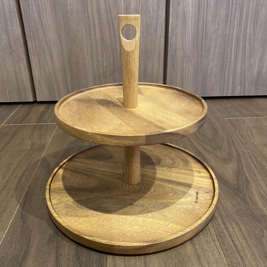 中古美品】CHABATREE チャバツリー 木製ケーキスタンド2個セット