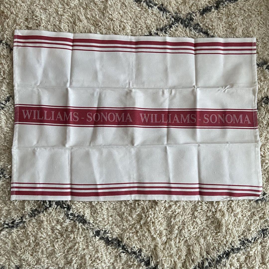 【未使用】WILLIAMS SONOMA キッチンタオル赤