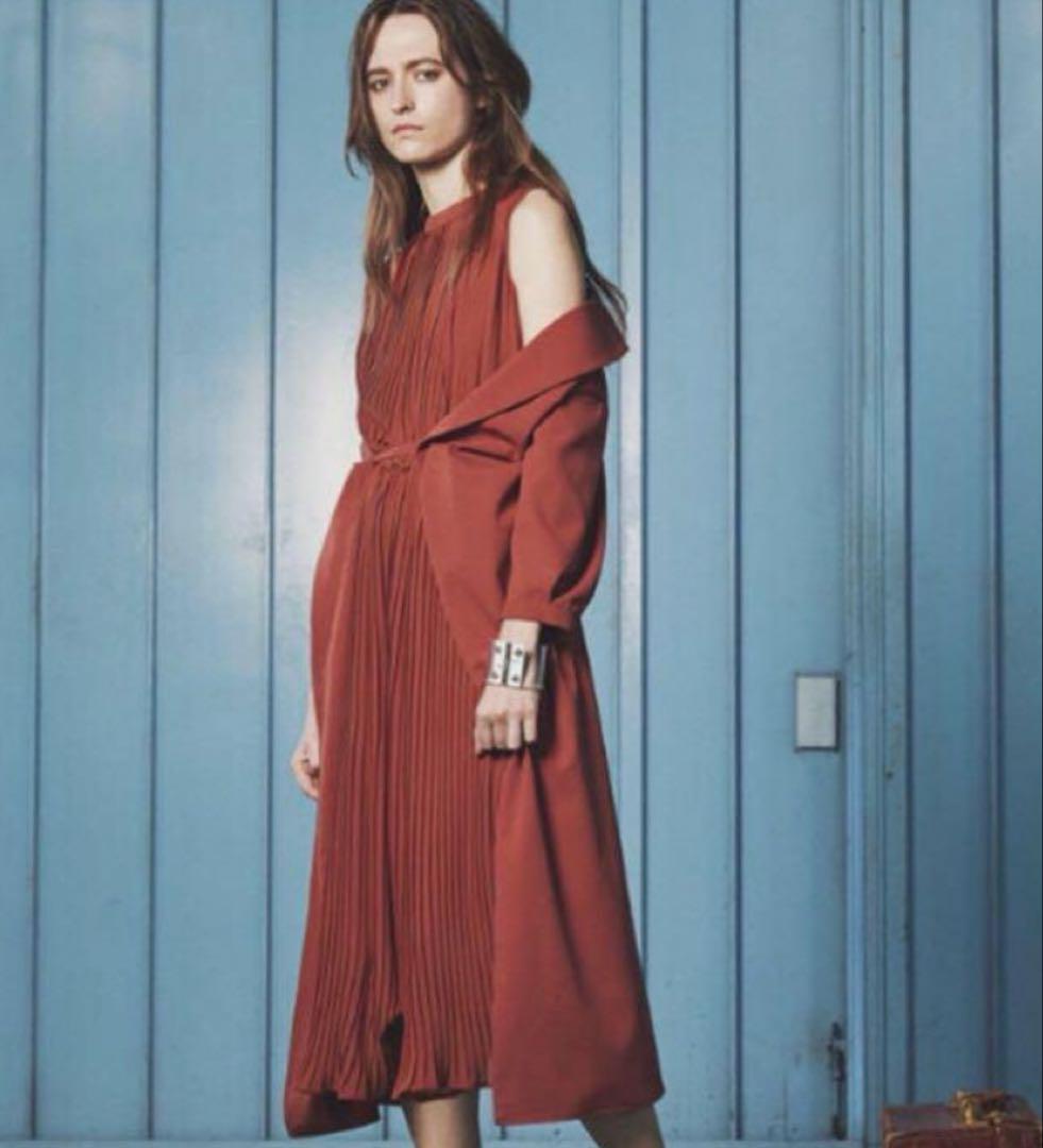 Ameri FRONT PLEATS LONG DRESS