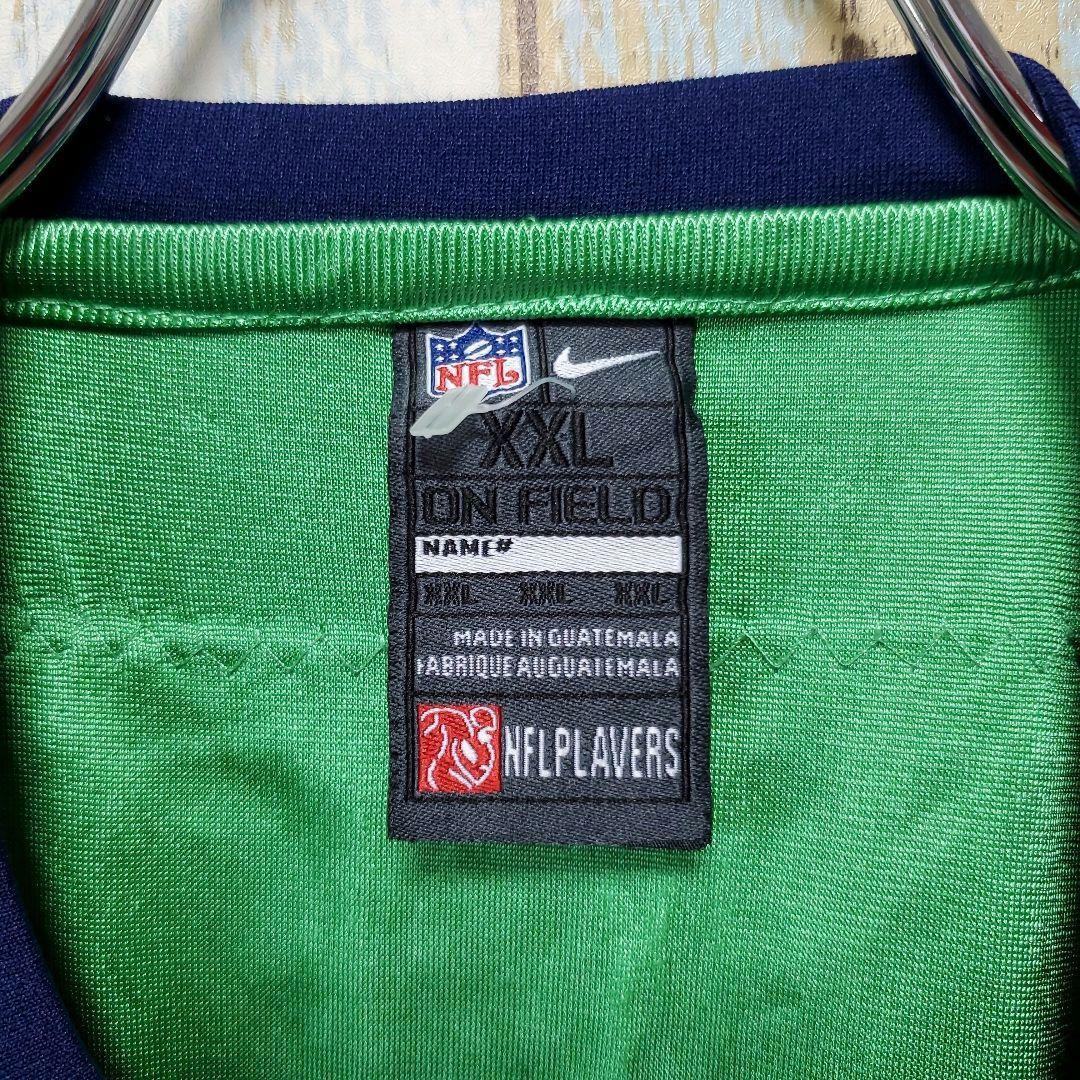 定番の中古商品 510☆ナイキ☆NFL☆ゲームシャツ☆シアトルシーホークス☆チーム ウォームアップウェア