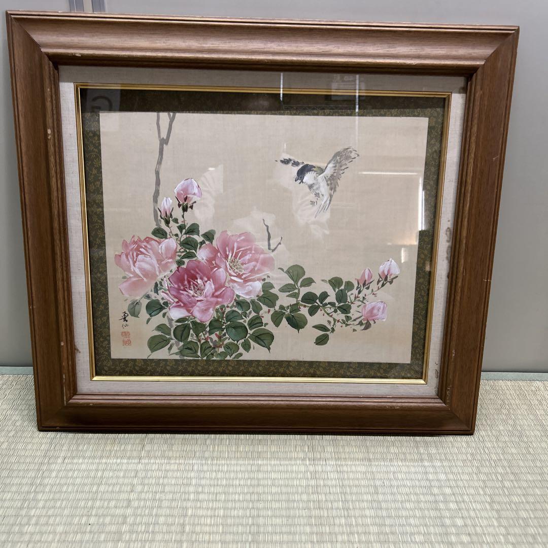日本画 花と鳥の絵