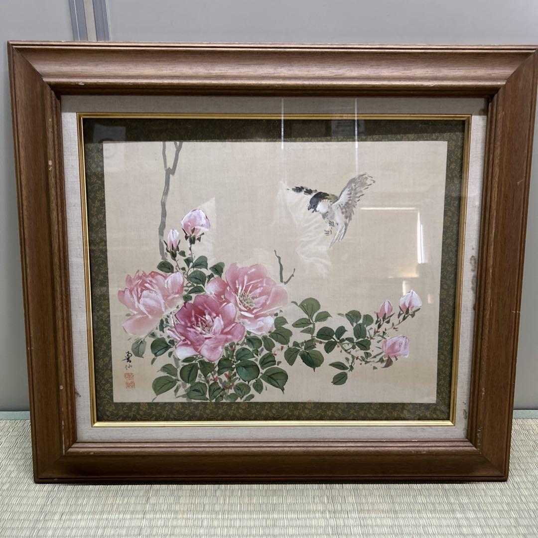 日本画 花と鳥の絵