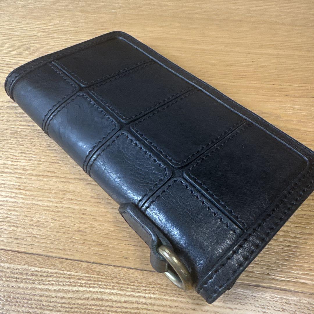 KETO ケト　黒レザーパネルデザイン長財布