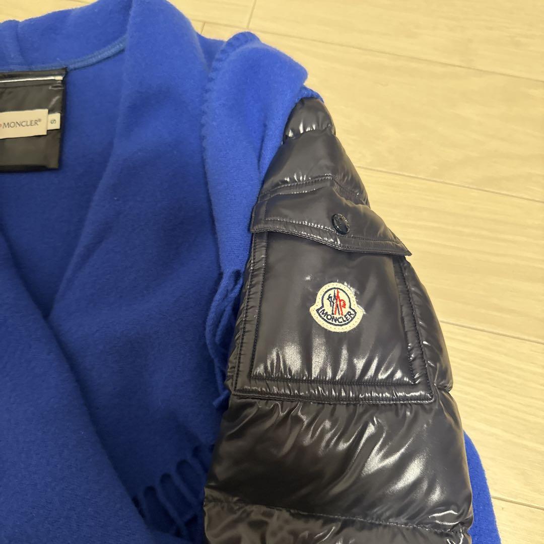 MONCLER 青 S ポンチョ・ケープコート