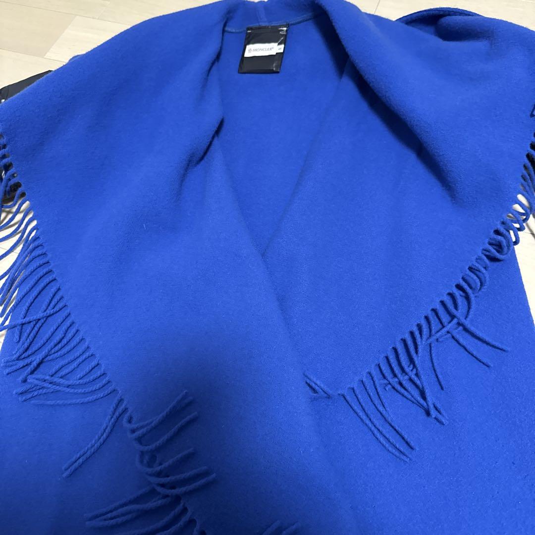 MONCLER 青 S ポンチョ・ケープコート