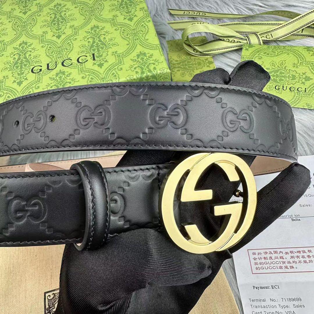 GUCCI グッチ　レディース ダブルG レザーベルト
