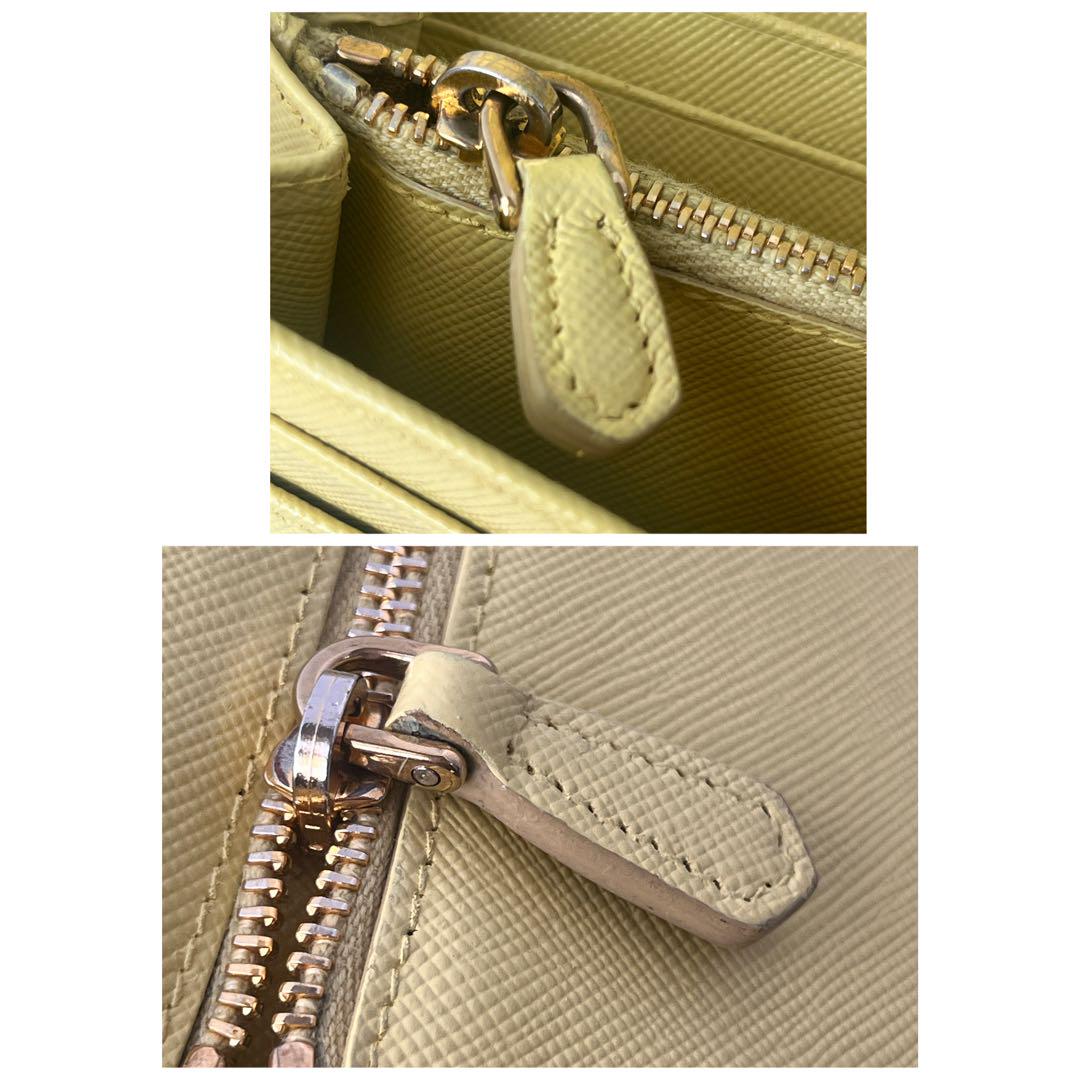 良品✨PRADA 長財布　サフィアーノ　メタルロゴ　レモンイエロー　レディース