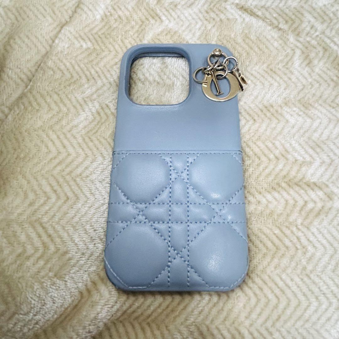 【超特価sale開催】  Dior iPhone14pro ブルー カナージュラムスキン iPhoneアクセサリー