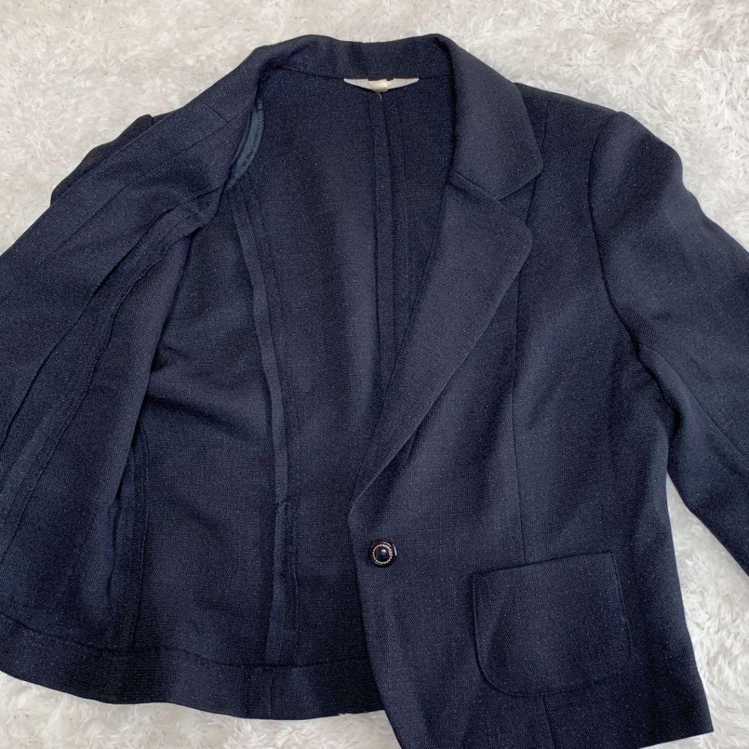 ります 美品 13号 紺系 ラメ入 OCW7q-m79591014791 AWAWBYJUNKOSHIMDA ワンピーススーツ れなし