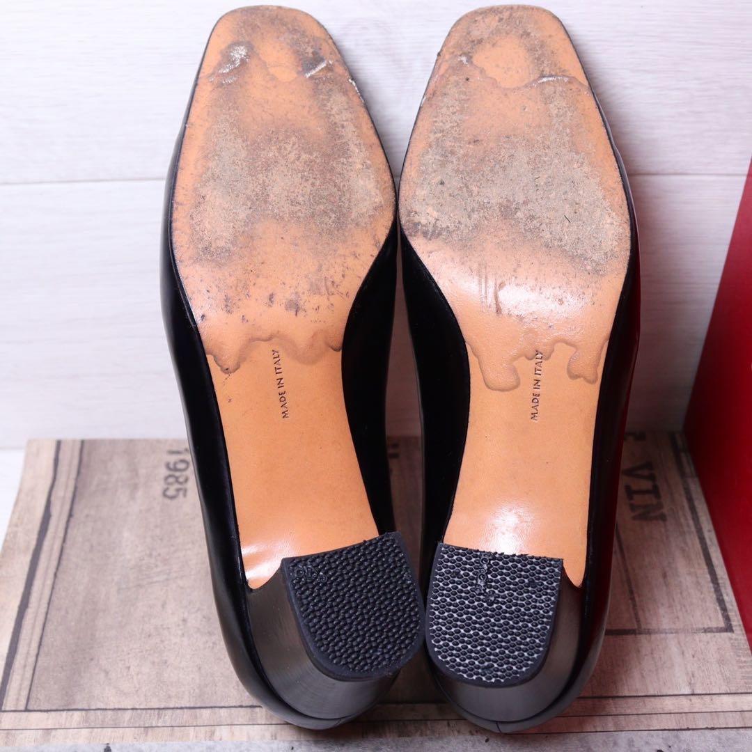 極美品】Ferragamo フェラガモ 23.5 ローファー パンプス 黒 お歳暮