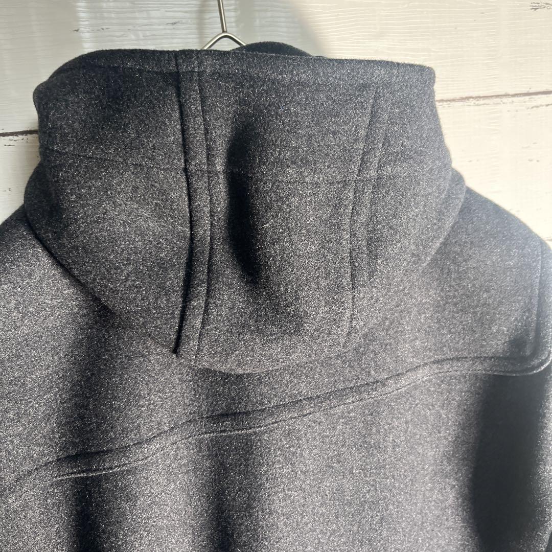 美品 SHIPS SUPER140's ウール100% レザー ダッフルコート