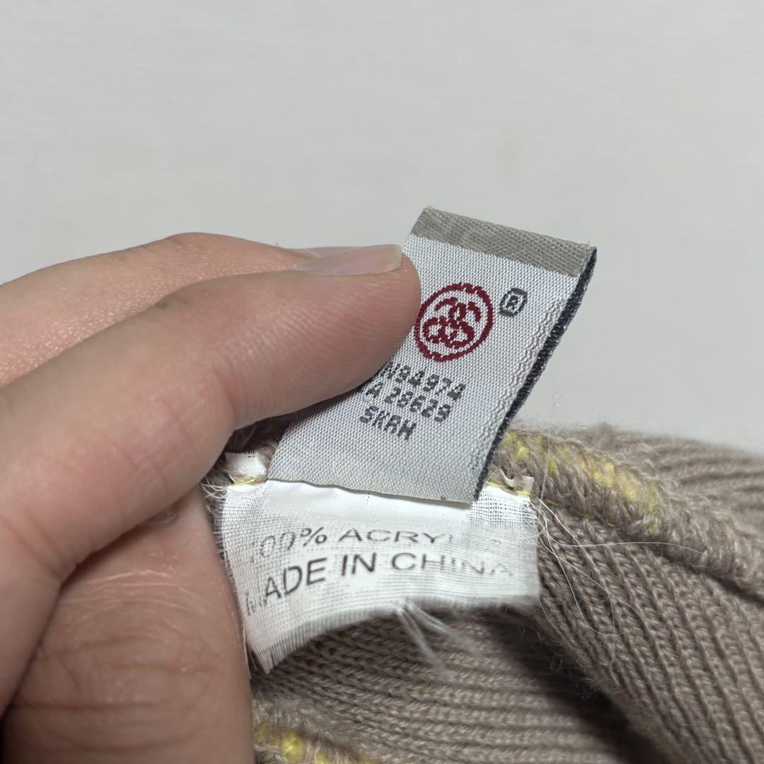 stussy ボーダービーニー アクリル ブラウン y2k